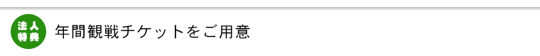 法人特典　年間観戦チケットをご用意